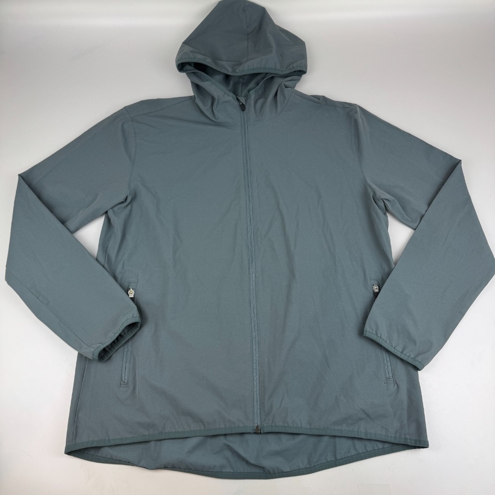 True Classic Mens Size L Hooded Tech Jacket Slate Gray